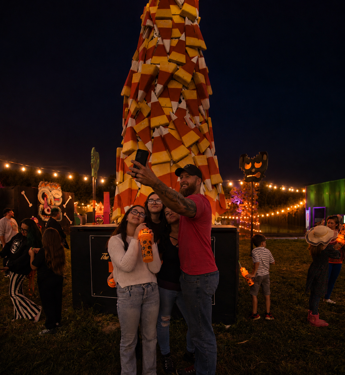 Guests experiencing an immersive Halloween scene at The Great Halloween Festival