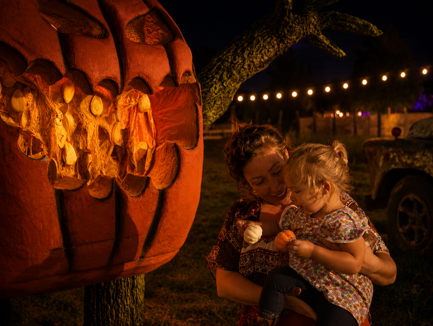 Guests enjoying The Great Halloween Festival at night
